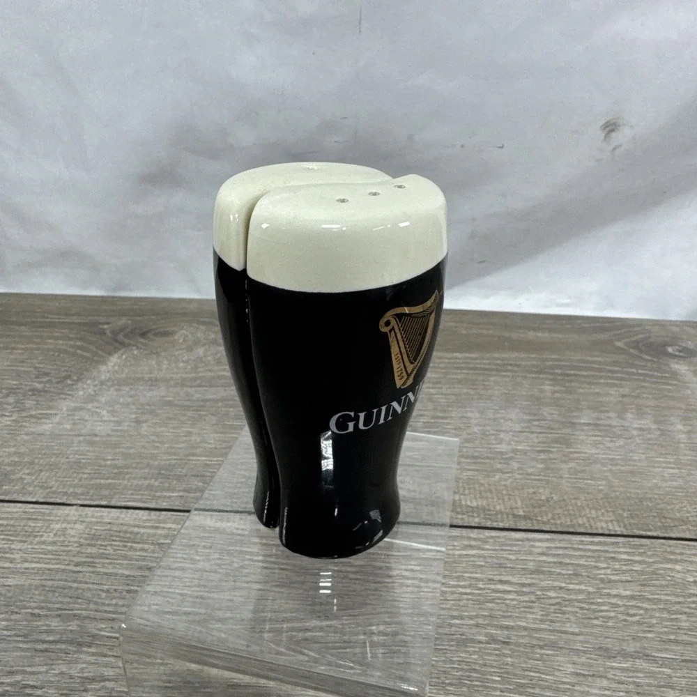 Vintage Guinness Salt and Pepper Shakers Beer Glass Shaped Porcelain